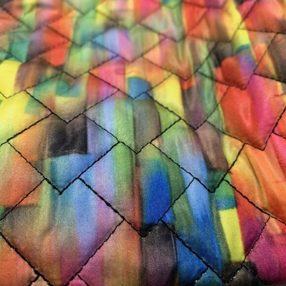 Caroline Rose Multicolor Quilted Zip Front Vest With Pockets Small - Picture 6 of 7